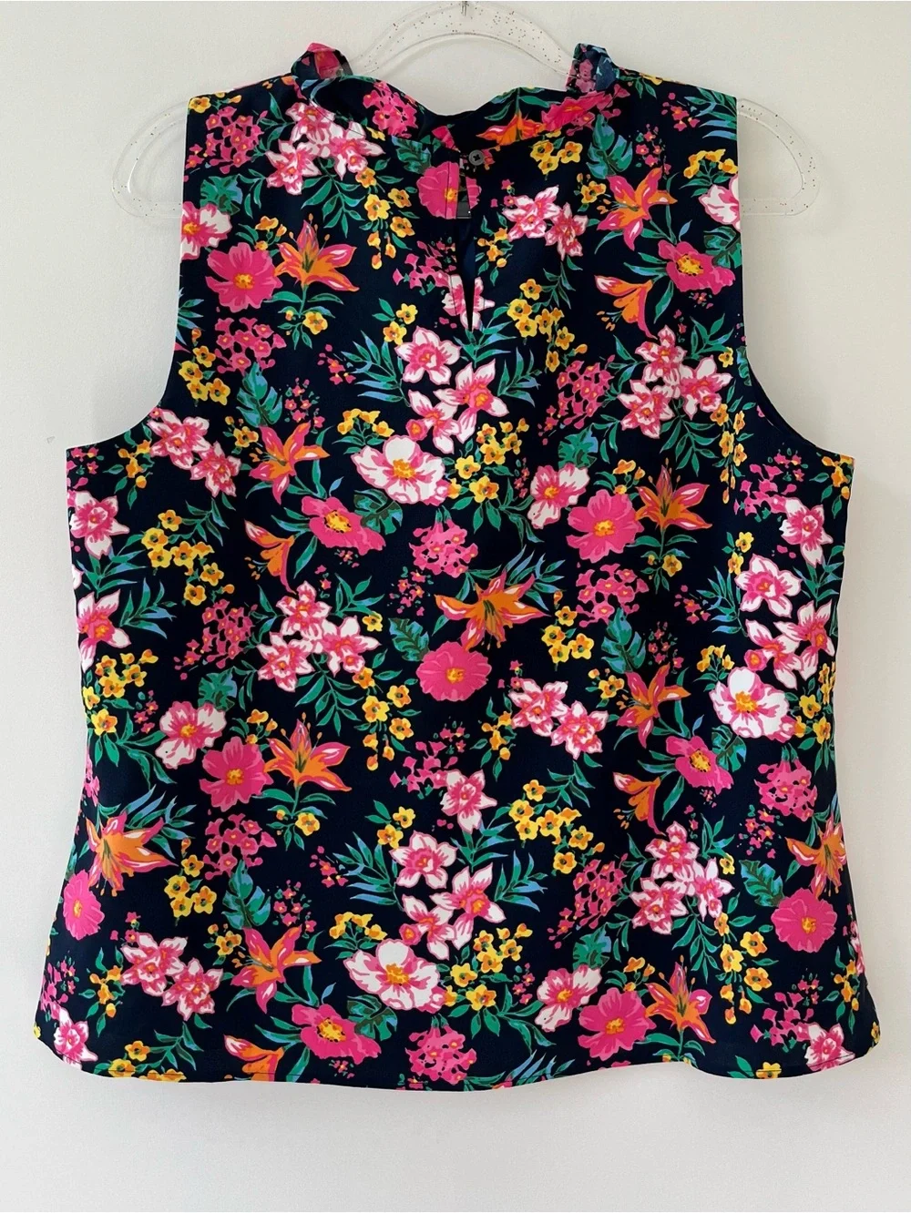 J. Crew Cottagecore Floral Print Mock-Neck Ruffle Sleeveless Top Size L NWT